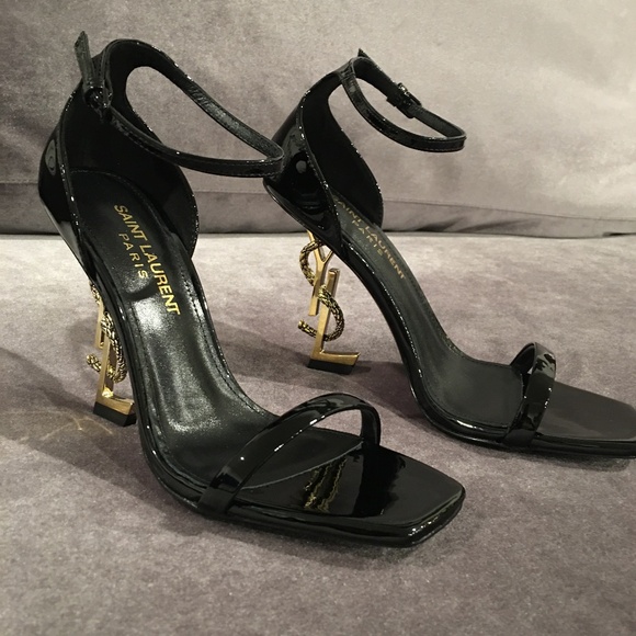 YSL Opyum Patent Leather Sandals with Snake Heels - Picture 1 of 6